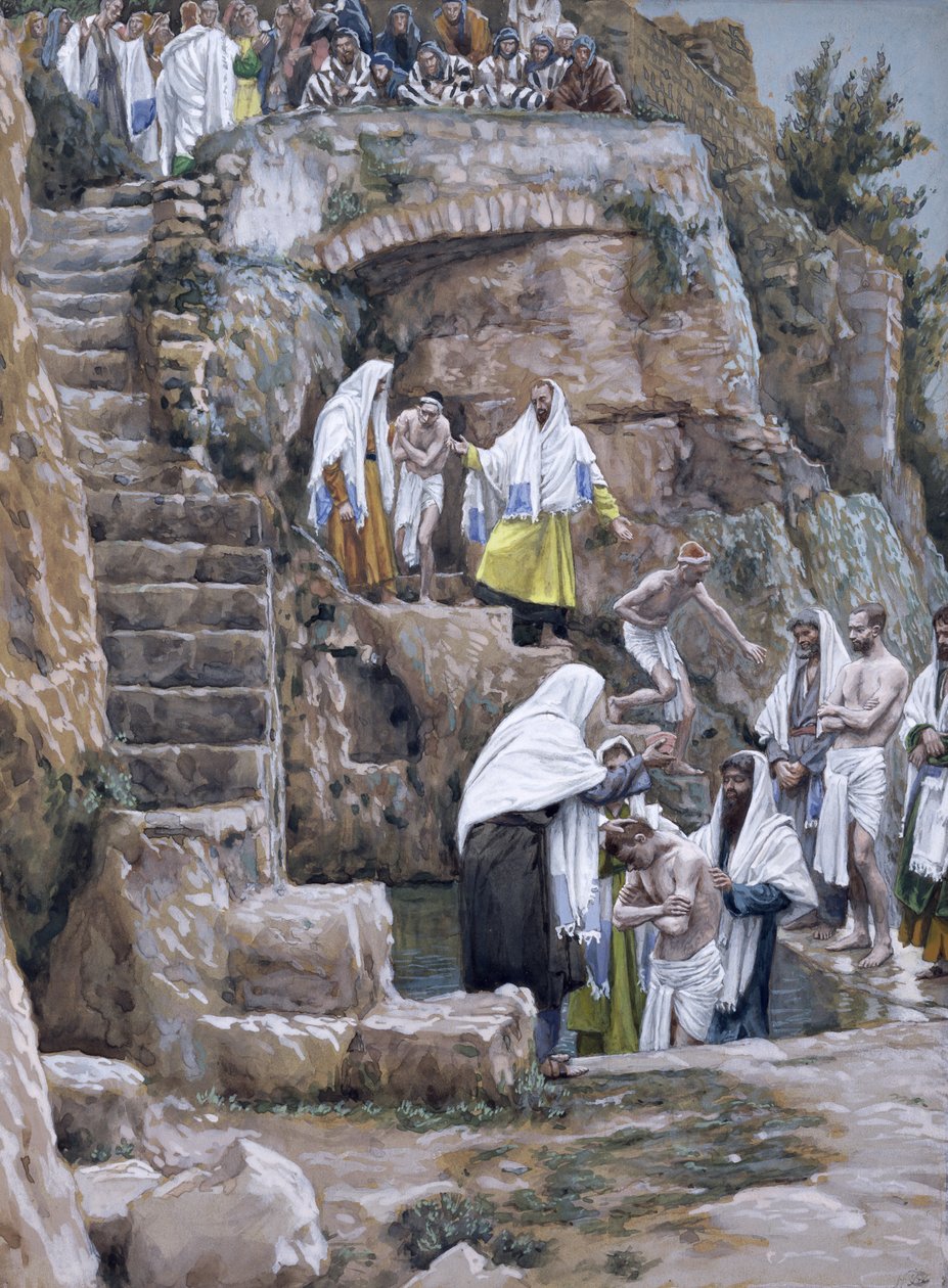 تلاميذ يسوع يعمّدون ، توضيح لحياة المسيح ، c.1886-94 (مرحاض وغواش على ورق مقوى) بواسطة جيمس جاك جوزيف تيسو