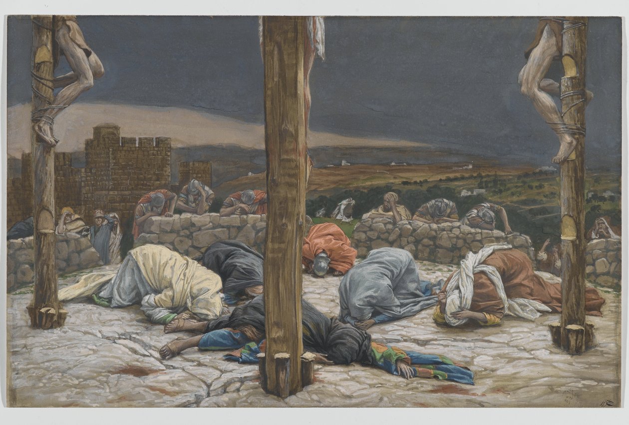الزلزال ، رسم توضيحي من حياة ربنا يسوع المسيح ، 1886-1894 (مرحاض فوق الجرافيت على الورق) بواسطة جيمس جاك جوزيف تيسو