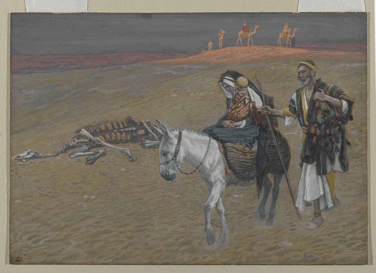 الرحلة إلى مصر ، توضيح من حياة ربنا يسوع المسيح (مرحاض فوق الجرافيت على الورق) بواسطة جيمس جاك جوزيف تيسو
