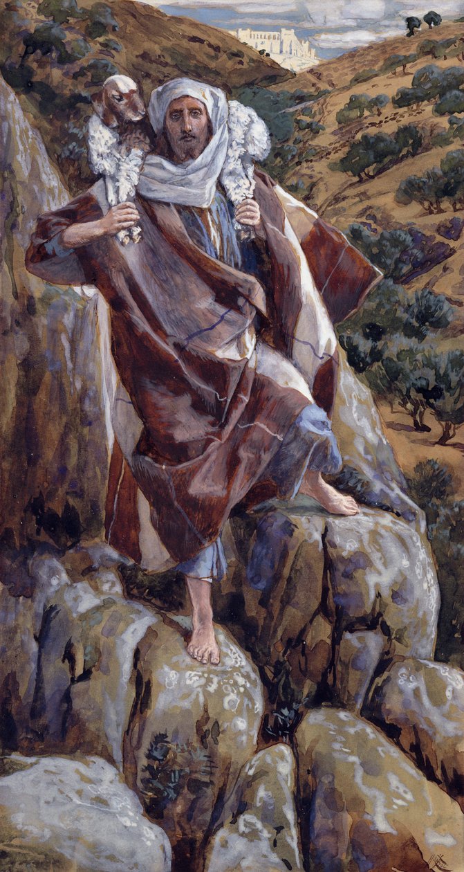 الراعي الصالح ، رسم توضيحي لحياة المسيح ، c.1886-94 (غواش على ورق مقوى) بواسطة جيمس جاك جوزيف تيسو