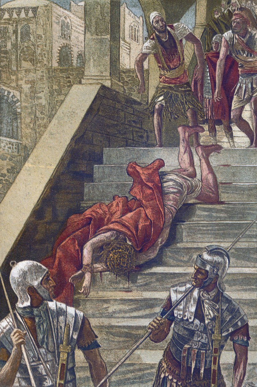 The Holy Staircase - The Scala Sancta - من "" حياة ربنا يسوع المسيح "- 1899 بقلم جيمس تيسو - حياة ربنا يسوع المسيح ، بقلم جاك جوزيف (جاك جوزيف) تيسو ديت جيمس تيسو (1836-1902) بواسطة جيمس جاك جوزيف تيسو