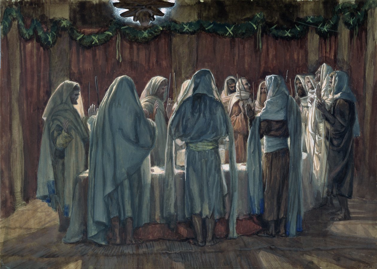 عيد الفصح اليهود ، رسم توضيحي لحياة المسيح ، c.1884-96 (مرحاض وغواش على ورق مقوى) بواسطة جيمس جاك جوزيف تيسو