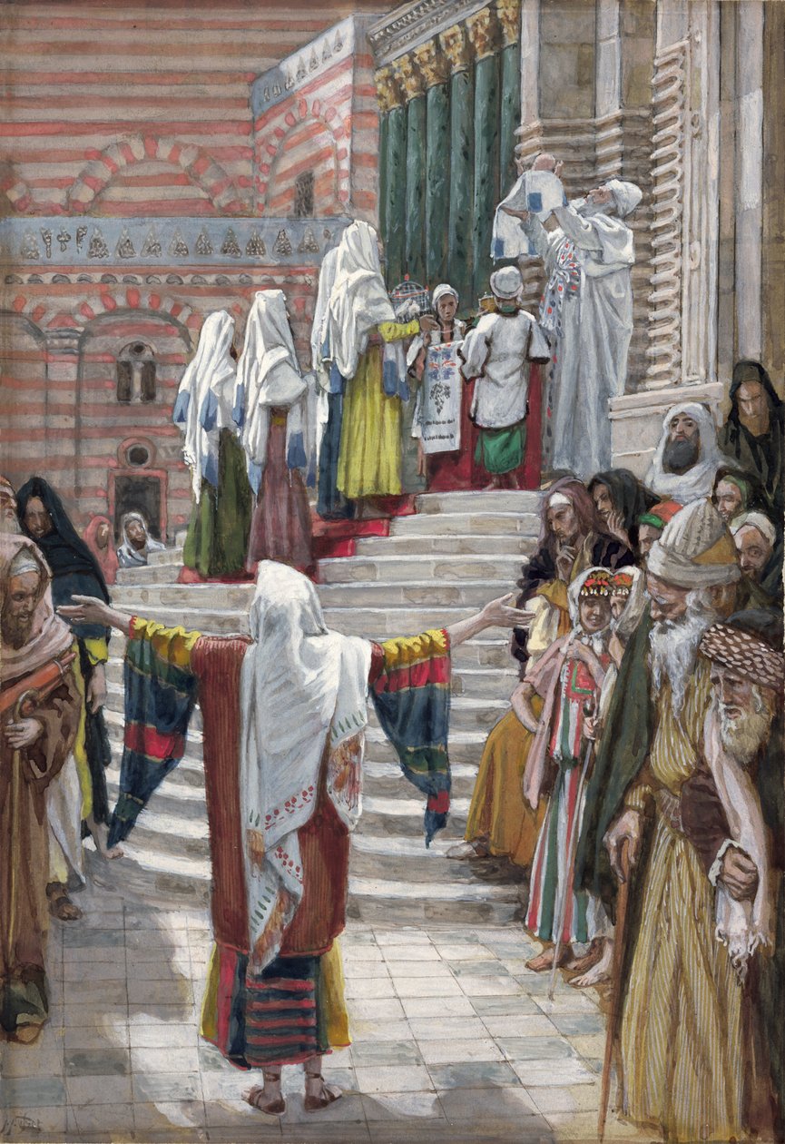تقديم المسيح في الهيكل ، توضيح لحياة المسيح ، c.1886-94 (مرحاض وغواش على ورق مقوى) بواسطة جيمس جاك جوزيف تيسو