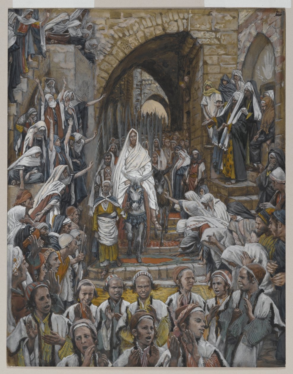 الموكب في شوارع القدس ، توضيح من حياة ربنا يسوع المسيح ، 1886-1894 (مرحاض على الجرافيت على الورق) بواسطة جيمس جاك جوزيف تيسو