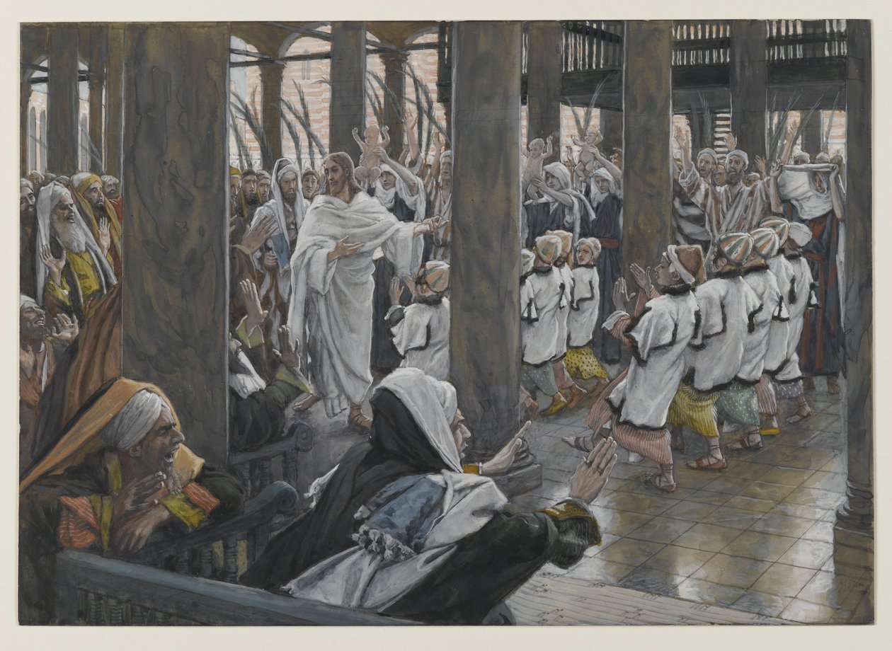 الموكب في الهيكل ، توضيح من حياة ربنا يسوع المسيح ، 1886-1894 (مرحاض فوق الجرافيت على الورق) بواسطة جيمس جاك جوزيف تيسو