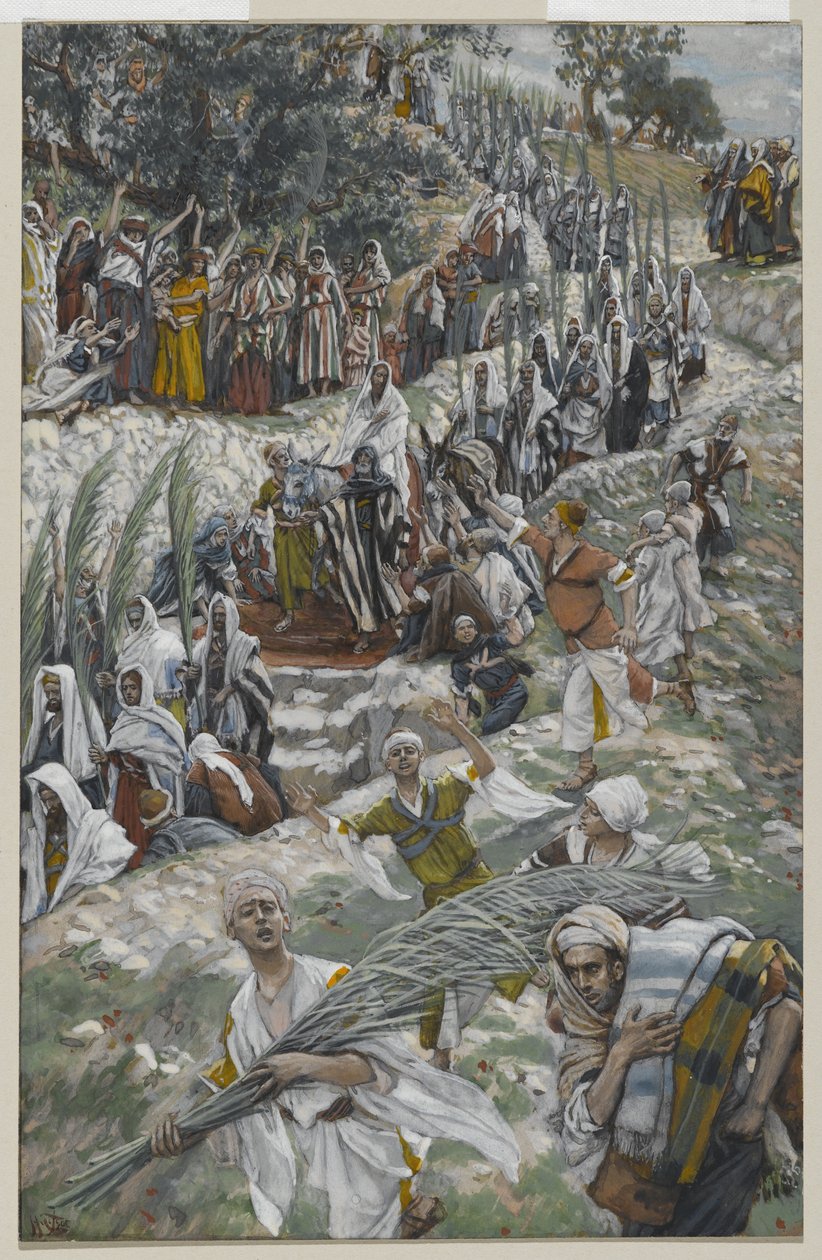 الموكب على جبل الزيتون ، توضيح من حياة ربنا يسوع المسيح ، 1886-1894 (مرحاض على الجرافيت على الورق) بواسطة جيمس جاك جوزيف تيسو
