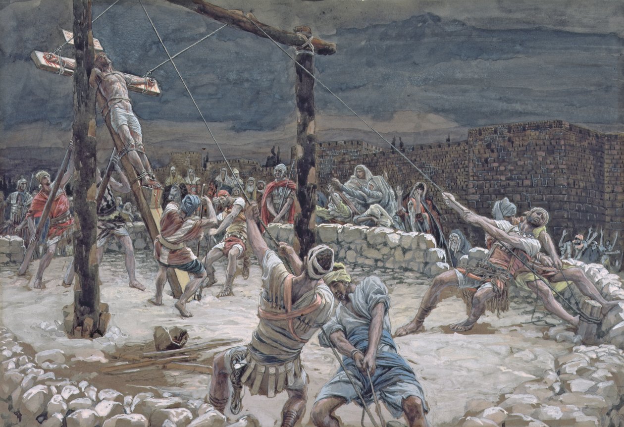 نشأة الصليب ، رسم توضيحي لحياة المسيح ، c.1886-94 (مرحاض وغواش على ورق مقوى) بواسطة جيمس جاك جوزيف تيسو
