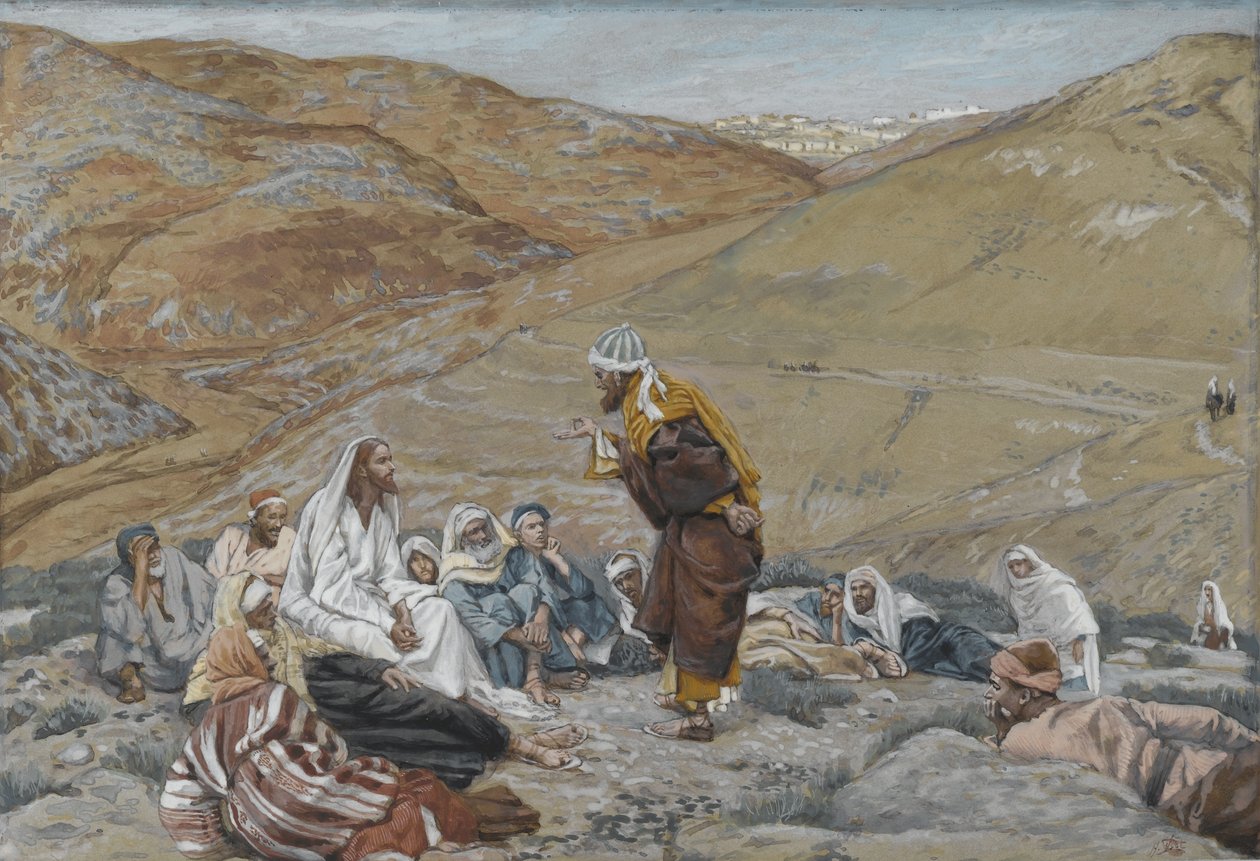 الكاتب يقاوم إغراء يسوع ، توضيح من حياة ربنا يسوع المسيح ، 1886-1894 (مرحاض على الجرافيت على ورق) بواسطة جيمس جاك جوزيف تيسو