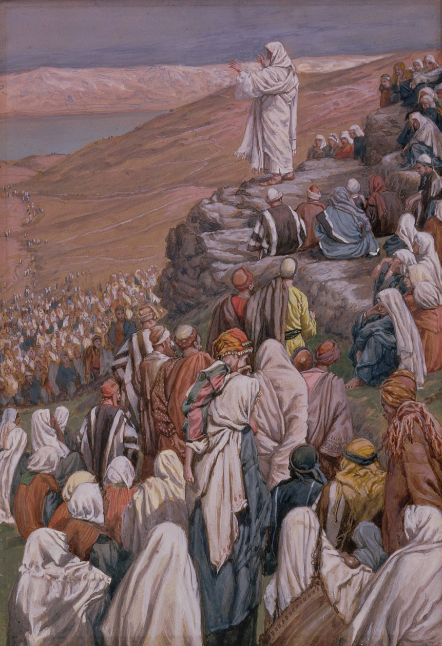 العظة على الجبل ، رسم توضيحي لحياة المسيح ، c.1886-96 (غواش على ورق مقوى) بواسطة جيمس جاك جوزيف تيسو