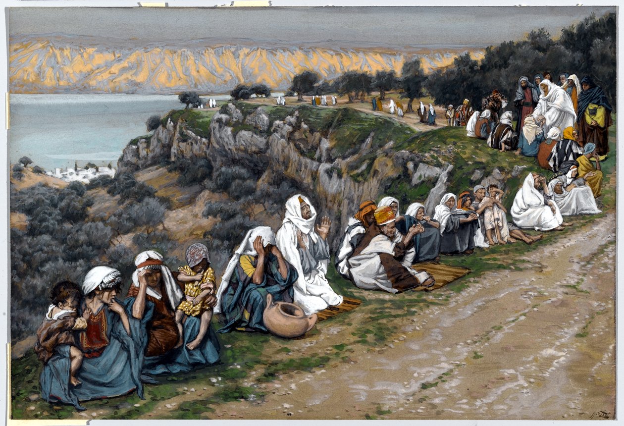 المرضى ينتظرون أن يمر يسوع ، توضيح لحياة المسيح ، c.1884-96 (مرحاض وغواش على ورق مقوى) بواسطة جيمس جاك جوزيف تيسو