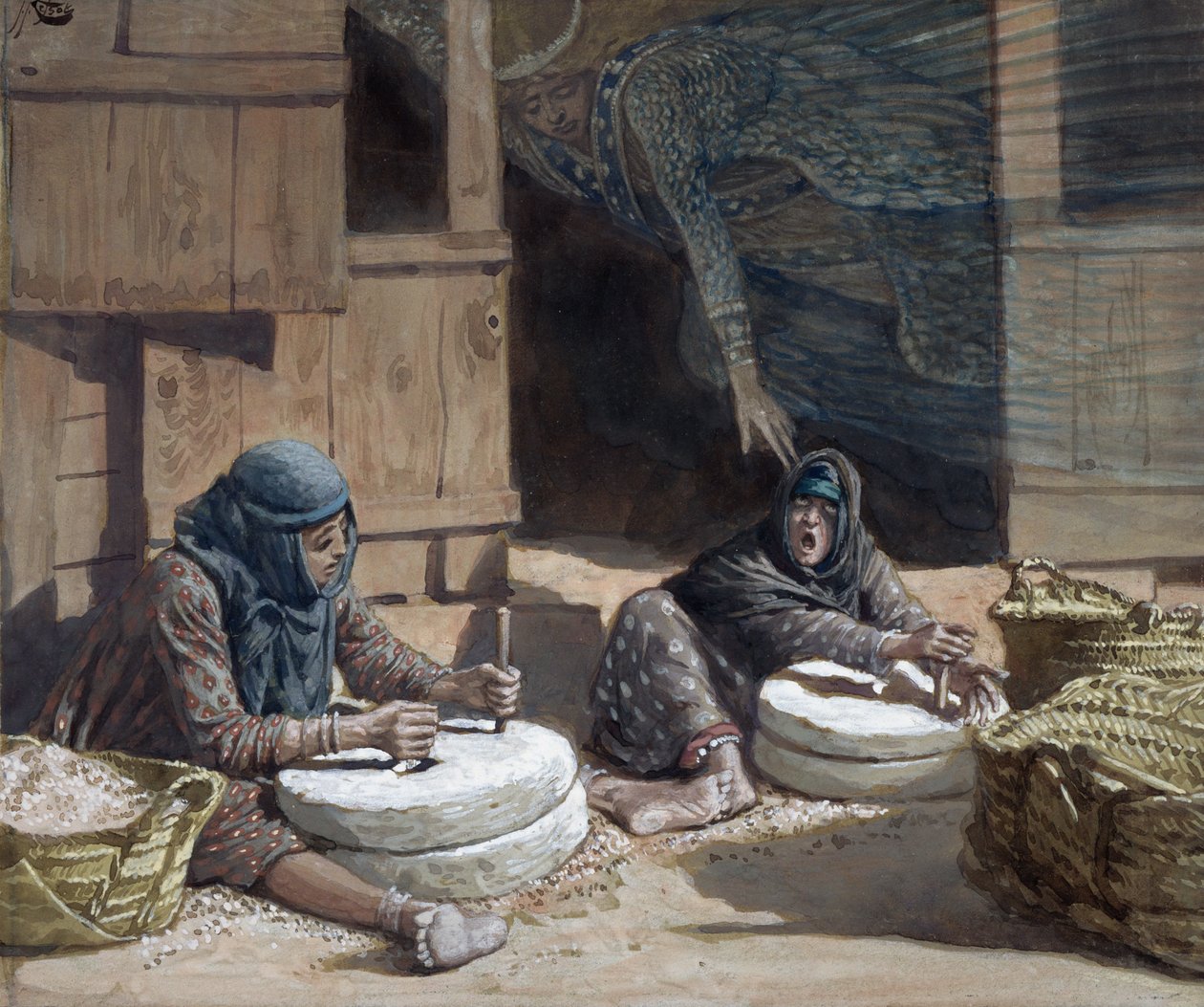 المرأة في الطاحونة ، رسم توضيحي لحياة المسيح ، c.1886-94 (مرحاض وغواش على ورق مقوى) بواسطة جيمس جاك جوزيف تيسو