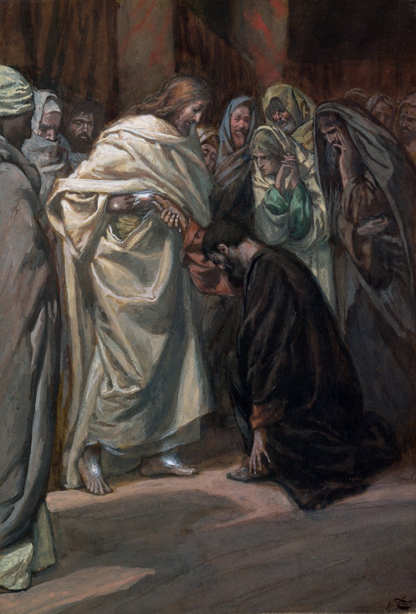 عدم إيمان القديس توما ، رسم توضيحي لحياة المسيح ، c.1884-96 (مرحاض وغواش على ورق مقوى) بواسطة جيمس جاك جوزيف تيسو