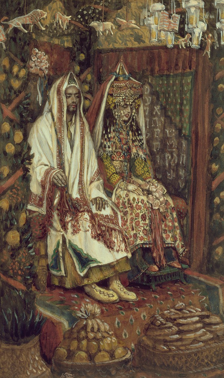 الزفاف في قانا ، رسم توضيحي لحياة المسيح ، c.1886-96 (غواش على ورق مقوى) بواسطة جيمس جاك جوزيف تيسو