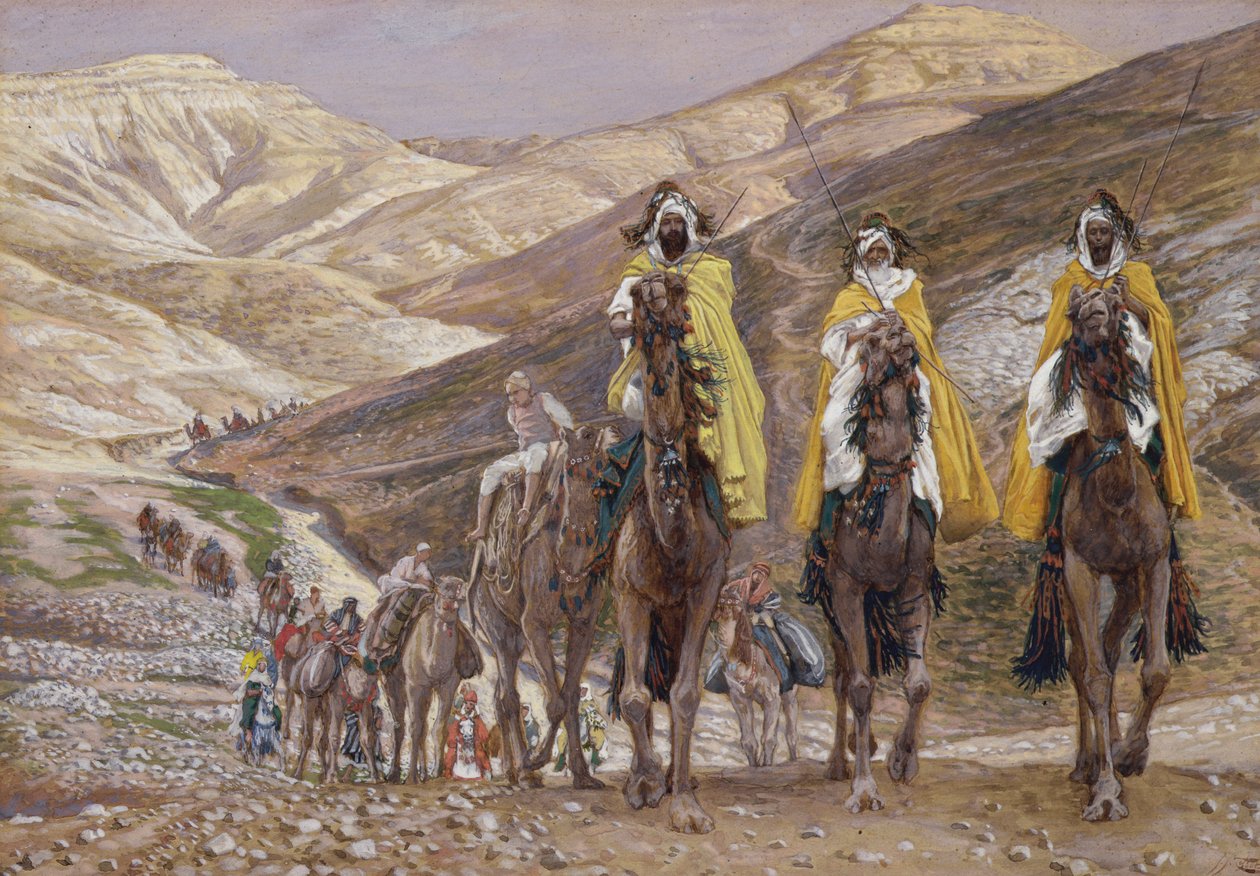 الحكماء الذين يسافرون إلى بيت لحم ، مثال لحياة المسيح ، c.1886-94 (غواش على ورق مقوى) بواسطة جيمس جاك جوزيف تيسو