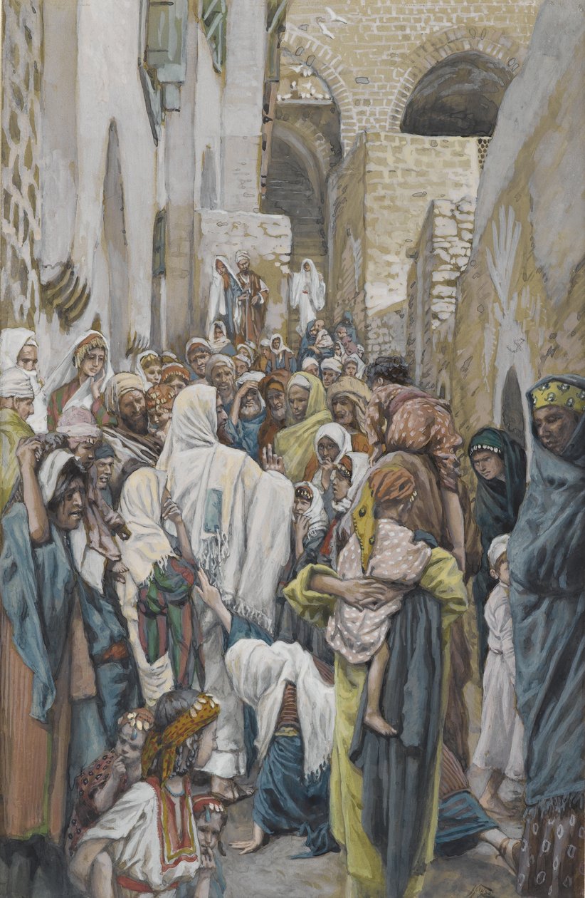 المرأة مع قضية الدم ، التوضيح من حياة ربنا يسوع المسيح (مرحاض على الجرافيت على الورق) بواسطة جيمس جاك جوزيف تيسو