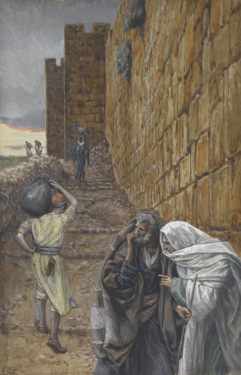 الرجل الذي يحمل جرة ، توضيح من حياة ربنا يسوع المسيح ، 1886-1894 (مرحاض فوق الجرافيت على الورق) بواسطة جيمس جاك جوزيف تيسو