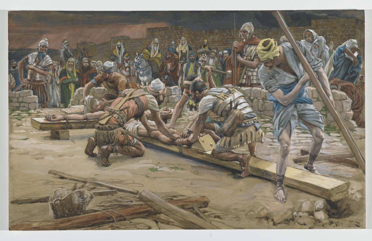 مسمار القدم ، صورة توضيحية من حياة ربنا يسوع المسيح ، 1886-1894 (مرحاض فوق الجرافيت على الورق) بواسطة جيمس جاك جوزيف تيسو
