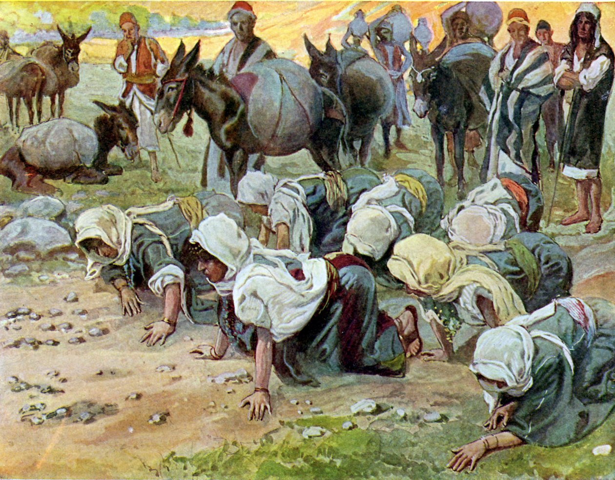 الركوع أبيجيل أمام داود ، بواسطة تيسو الكتاب المقدس بواسطة جيمس جاك جوزيف بعد تيسو