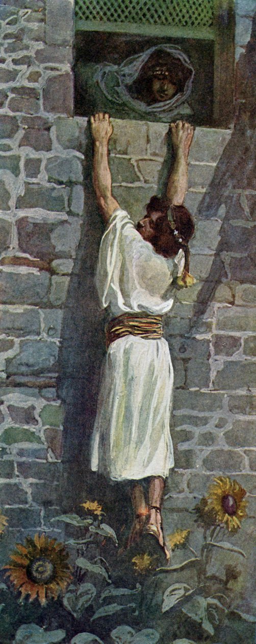 داود يهرب من تأليف J James Tissot - الكتاب المقدس بواسطة جيمس جاك جوزيف بعد تيسو
