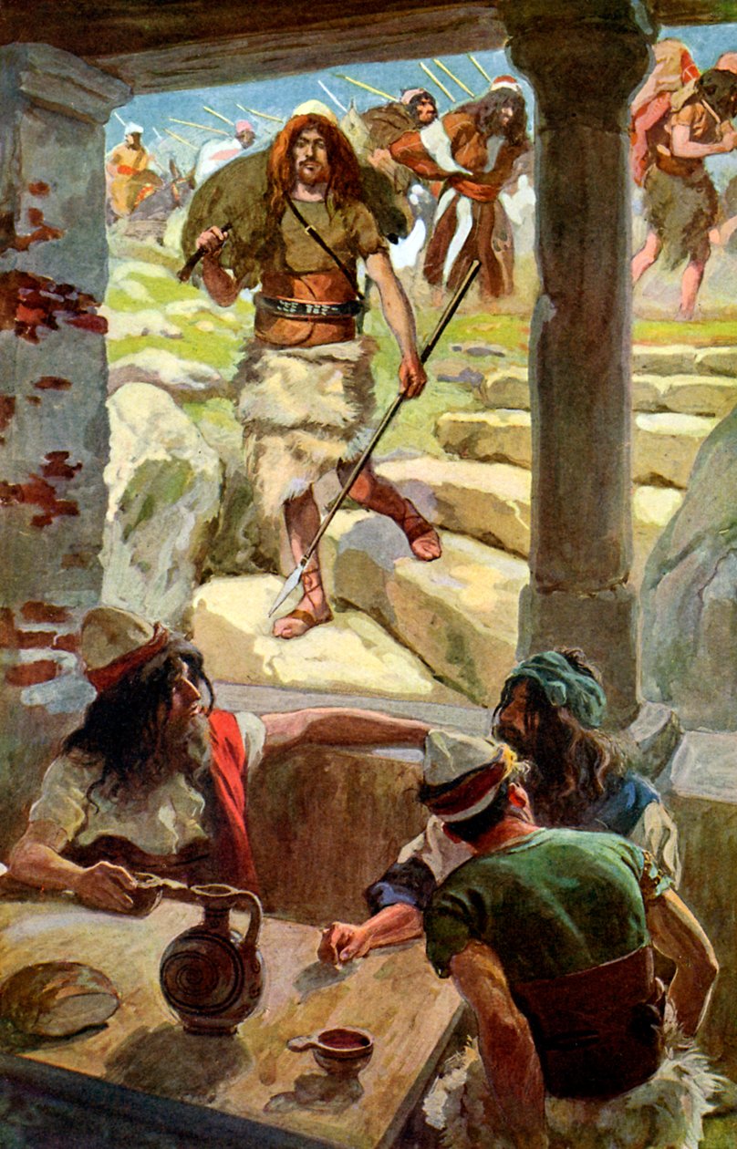 داود يعود إلى Achish بواسطة J James Tissot - الكتاب المقدس بواسطة جيمس جاك جوزيف بعد تيسو