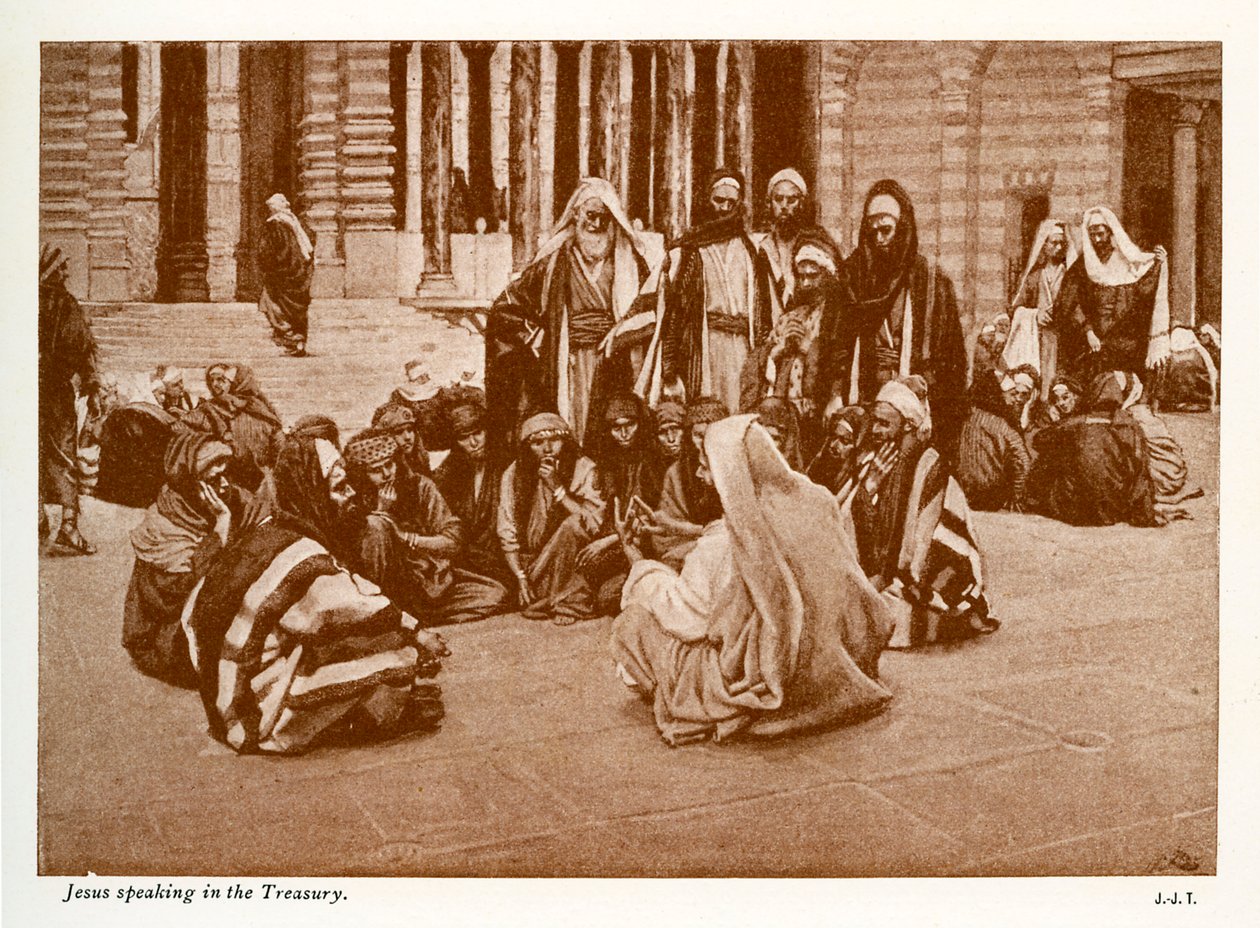 يسوع يتكلم في الخزانة - القديس يوحنا - الكتاب المقدس بواسطة جيمس جاك جوزيف بعد تيسو