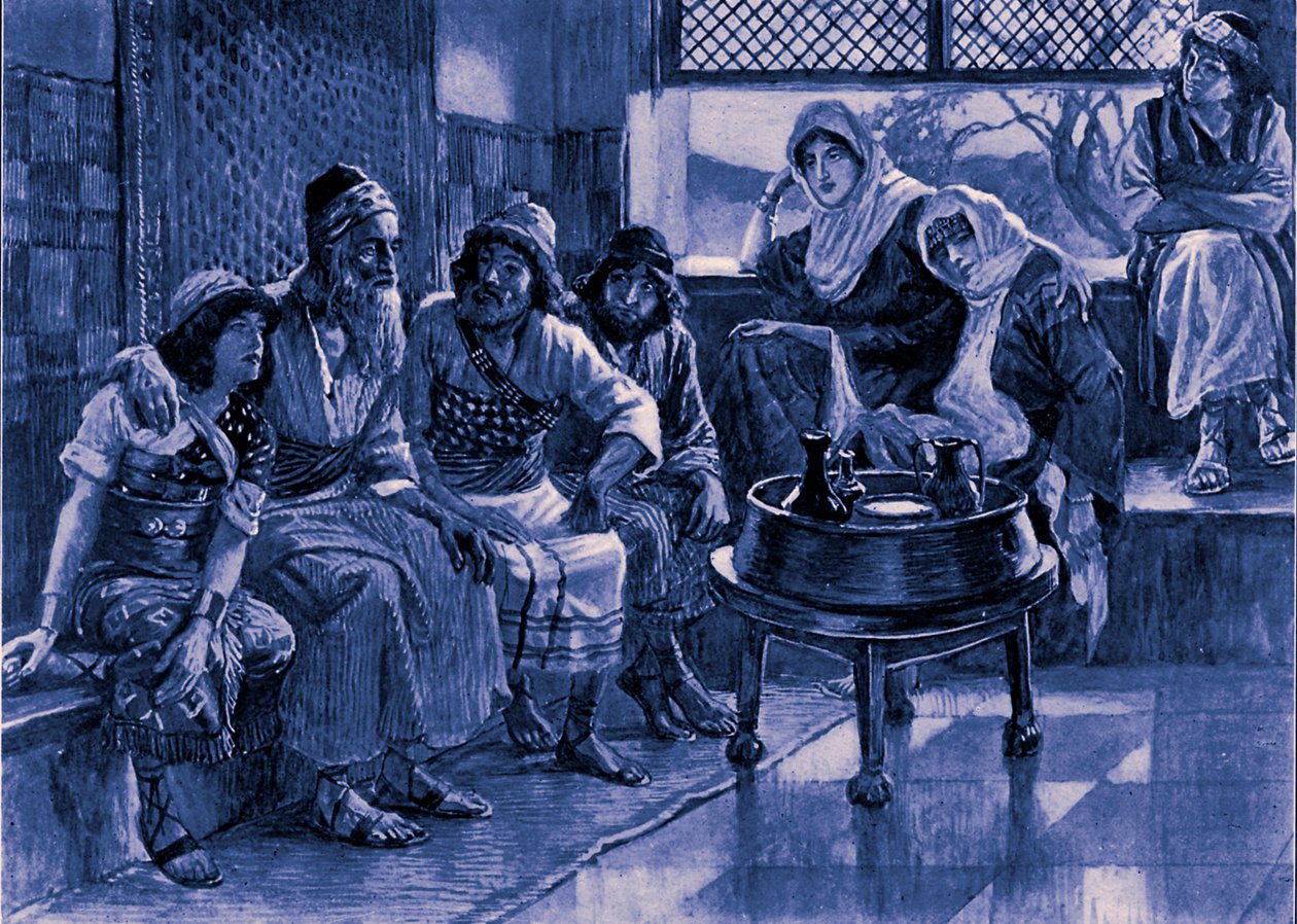 أيوب وعائلته من قبل جيمس تيسو - الكتاب المقدس بواسطة جيمس جاك جوزيف بعد تيسو