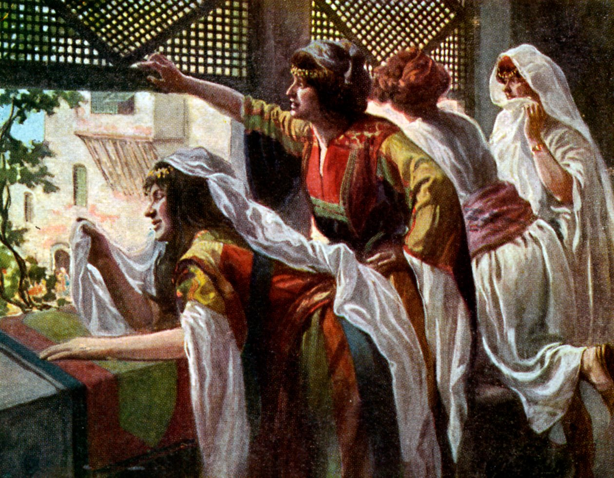 ميكال يحتقر داود ، بقلم جي جيمس تيسو ـ الكتاب المقدس بواسطة جيمس جاك جوزيف بعد تيسو