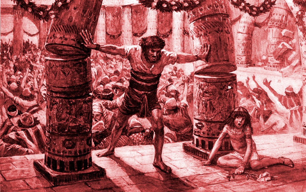 شمشون يضع أعمدة تيسو - الكتاب المقدس بواسطة جيمس جاك جوزيف بعد تيسو