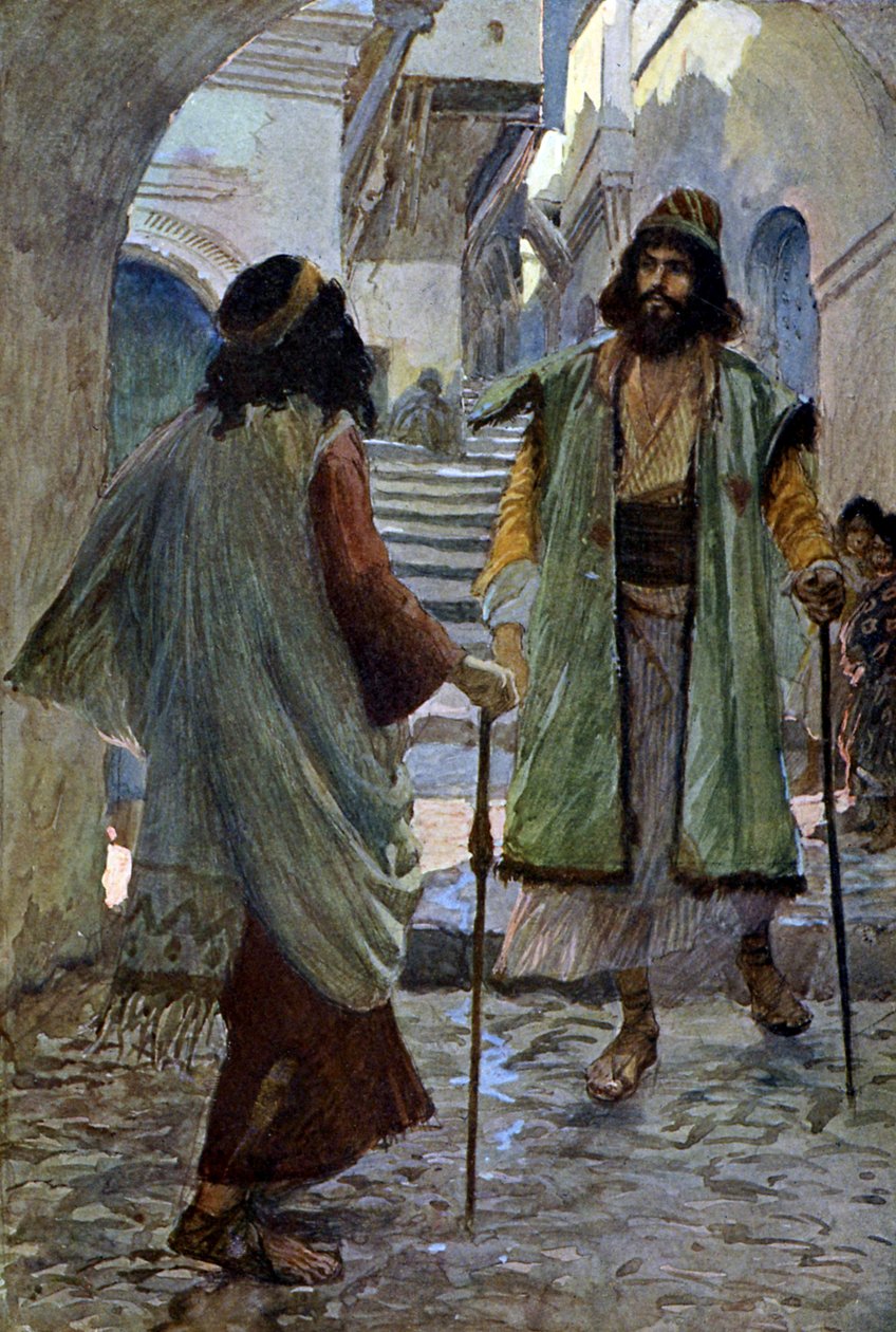 شاول يلتقي صموئيل بقلم جيمس تيسو - الكتاب المقدس بواسطة جيمس جاك جوزيف بعد تيسو