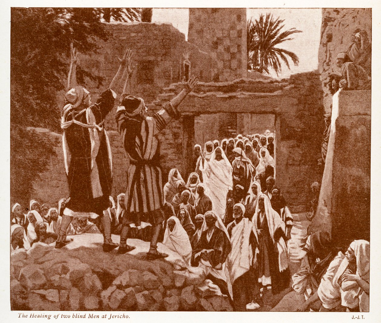 شفاء رجلين مكفوفين في أريحا - الكتاب المقدس بواسطة جيمس جاك جوزيف بعد تيسو