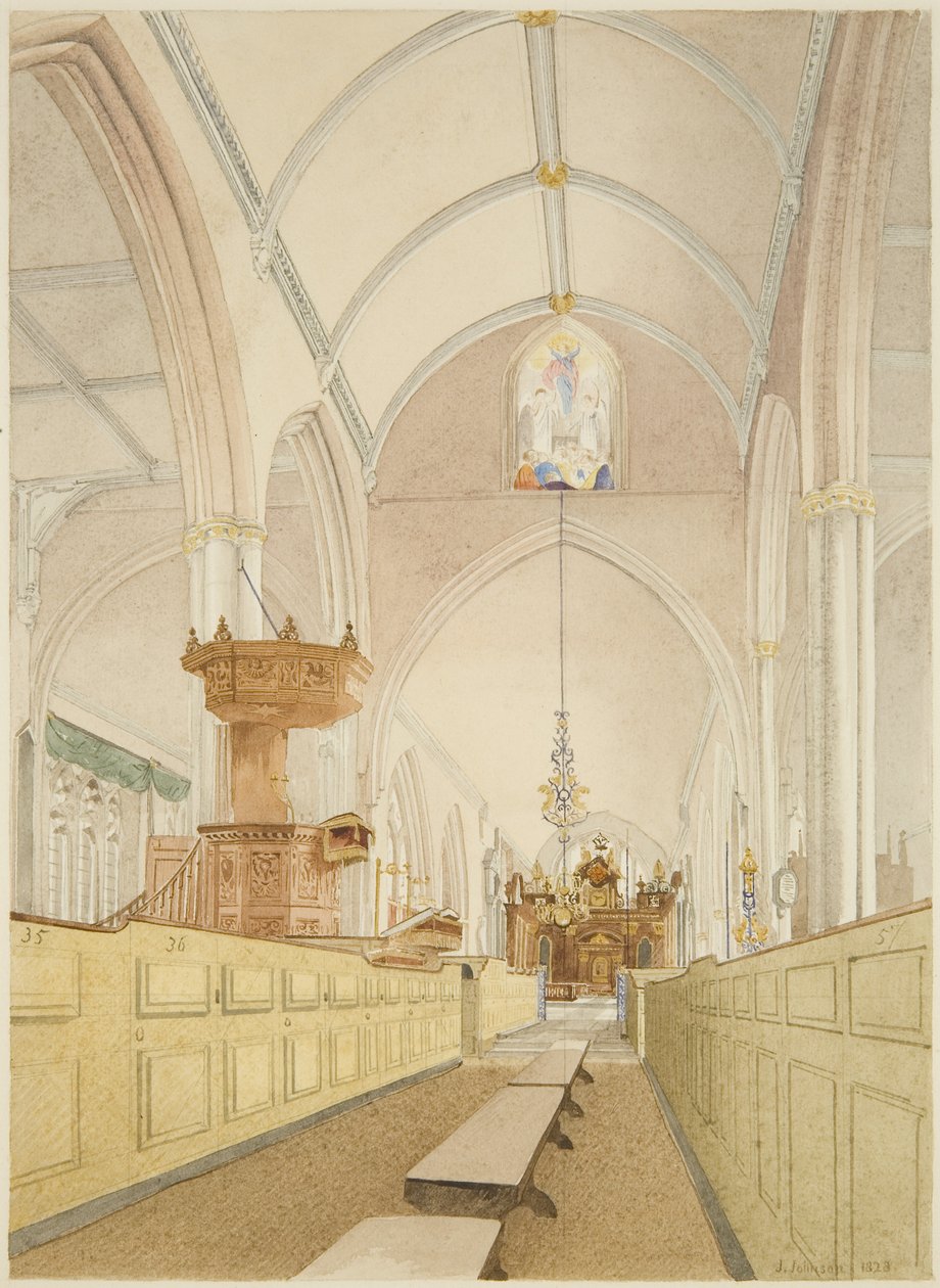 Interior of Temple Church, looking East بواسطة جيمس جونسون