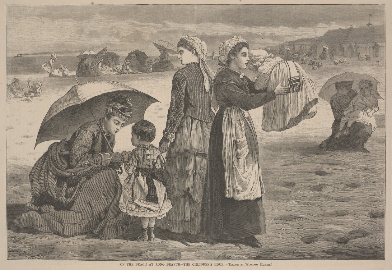 على الشاطئ في لونغ برانش - ساعة الأطفال ، 1874 بواسطة جيمس لانغريدج
