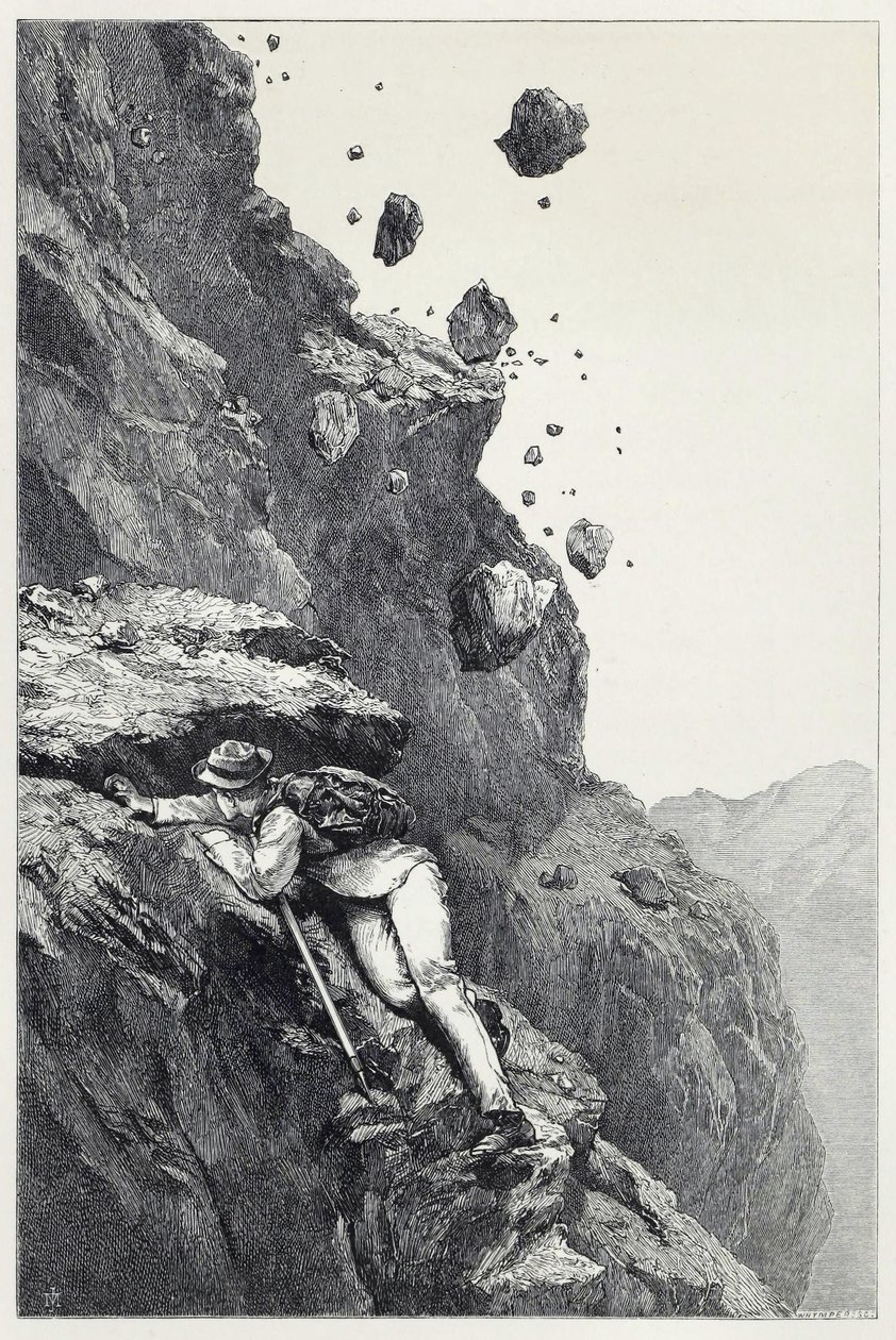 مدفع على ماترهورن ، من التدافع بين جبال الألب في السنوات 1860-69 ، حانة. 1871 (نقش) بواسطة جيمس ماهوني