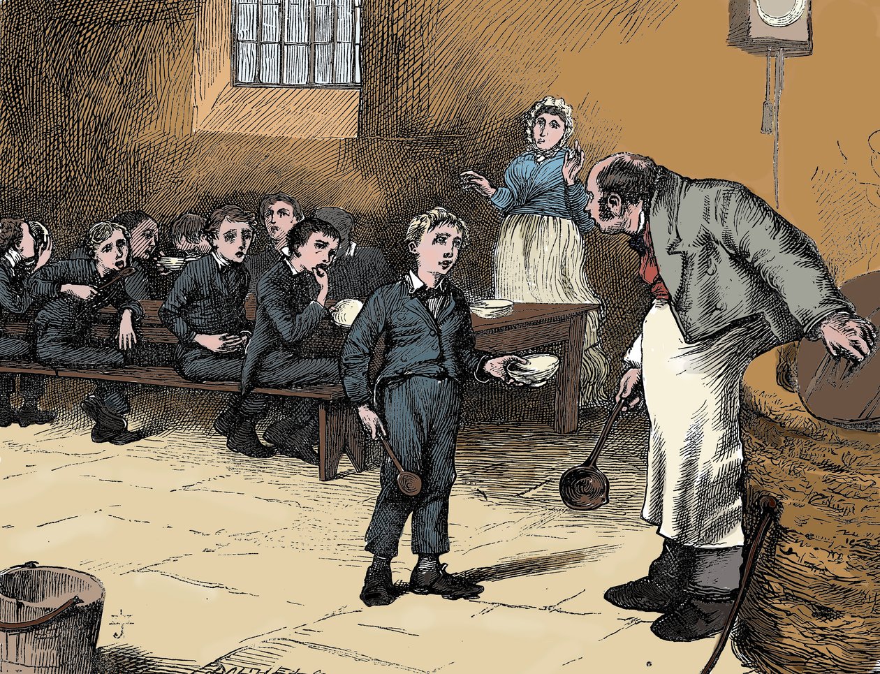 مشهد من أوليفر تويست تشارلز ديكنز ، 1836 بواسطة جيمس ماهوني
