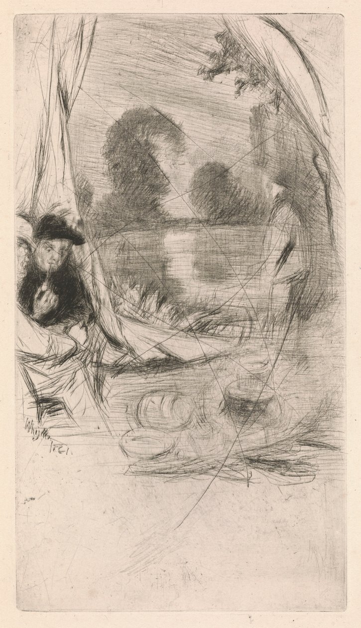 [76] الانطباعات من اللوحات الملغاة بواسطة Whistler - the Model Resting. بواسطة جيمس أبوت ماكنيل ويسلر