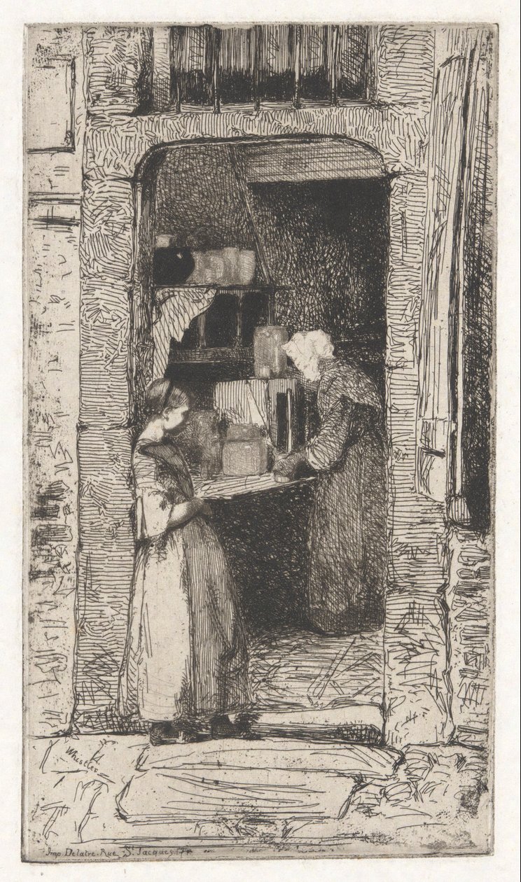La Marchande de Moutarde (بائع الخردل) ، من المجموعة الفرنسية (Douze Eaux-Fortes d بواسطة جيمس أبوت ماكنيل ويسلر