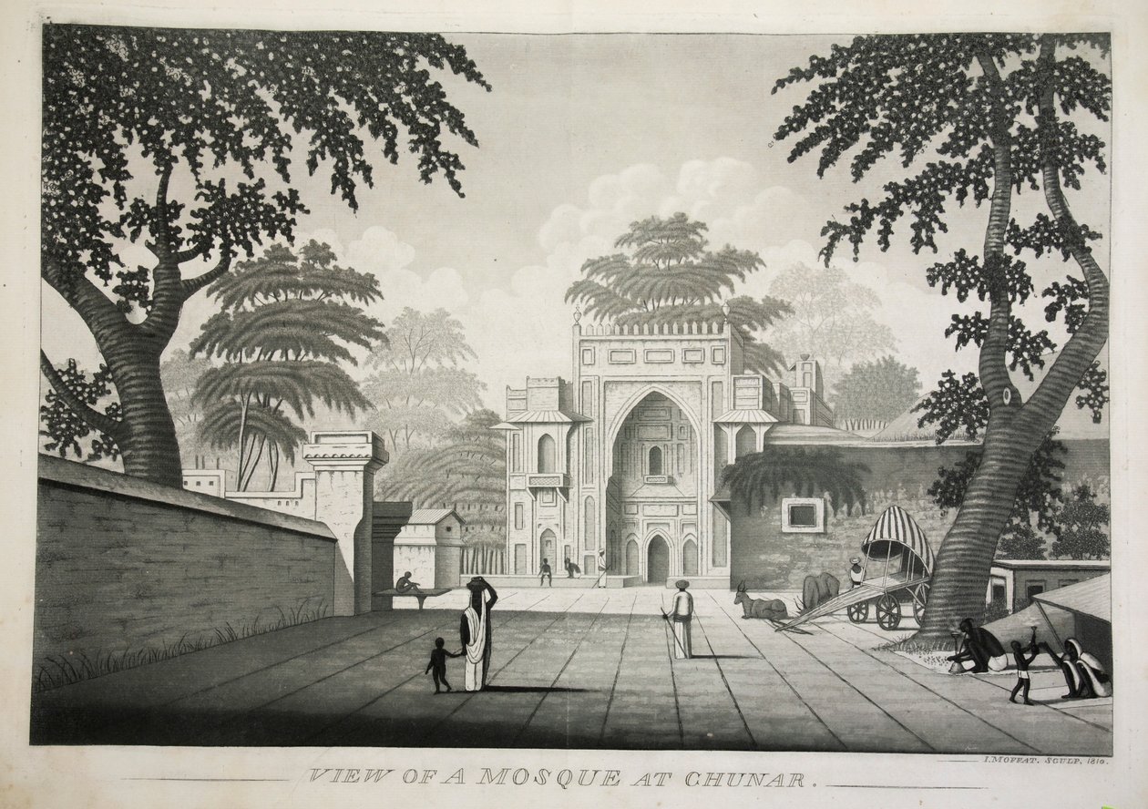 منظر لمسجد في تشونار ، حانة. 1810 النقش. بواسطة جيمس موفات