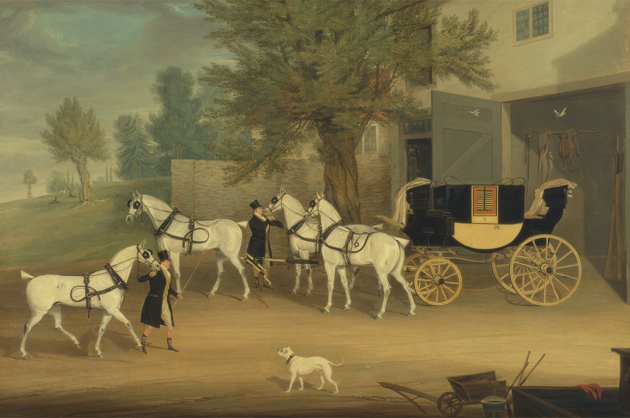 فريق John Smith Barry&39;s Private Drag and Grey في Marbury Hall ، Cheshire (زيت على قماش) بواسطة جيمس بولارد