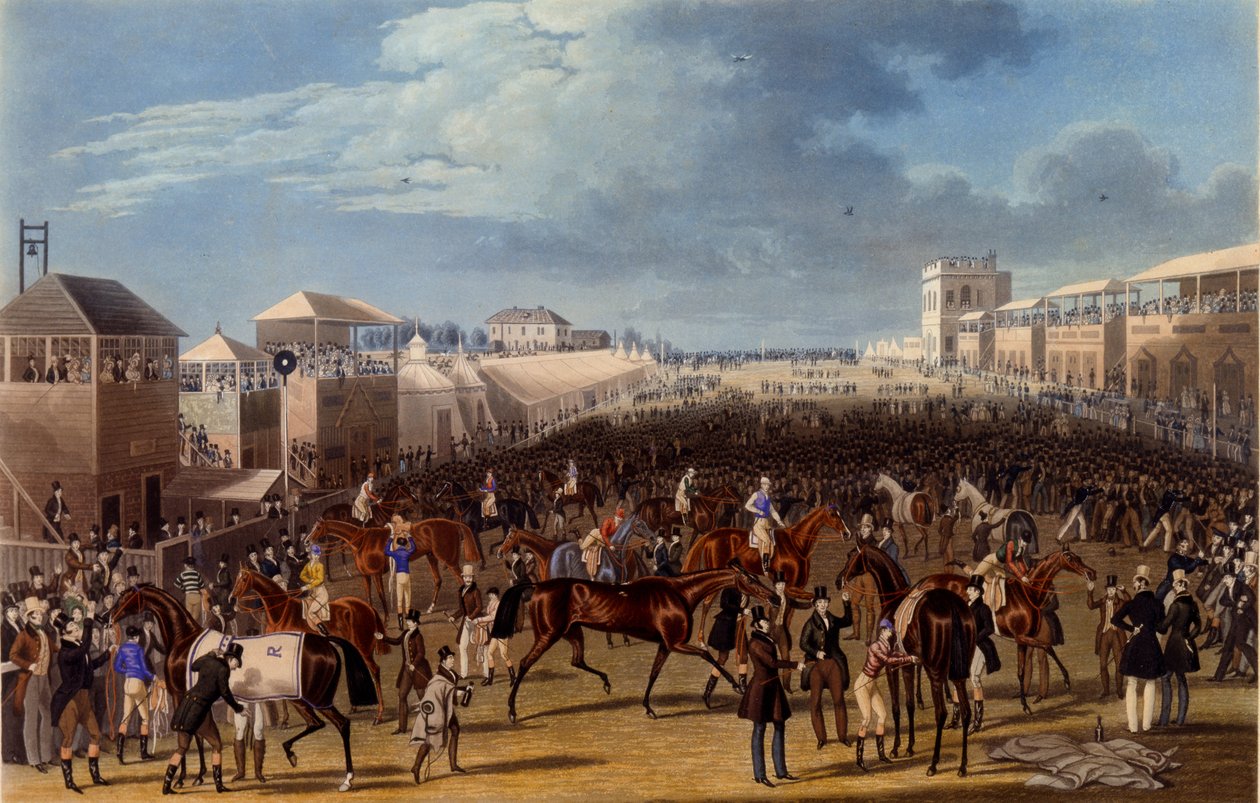سباق فوق ، طبعه تشارلز هانت ، 1836 (أكواتينت) بواسطة جيمس بولارد