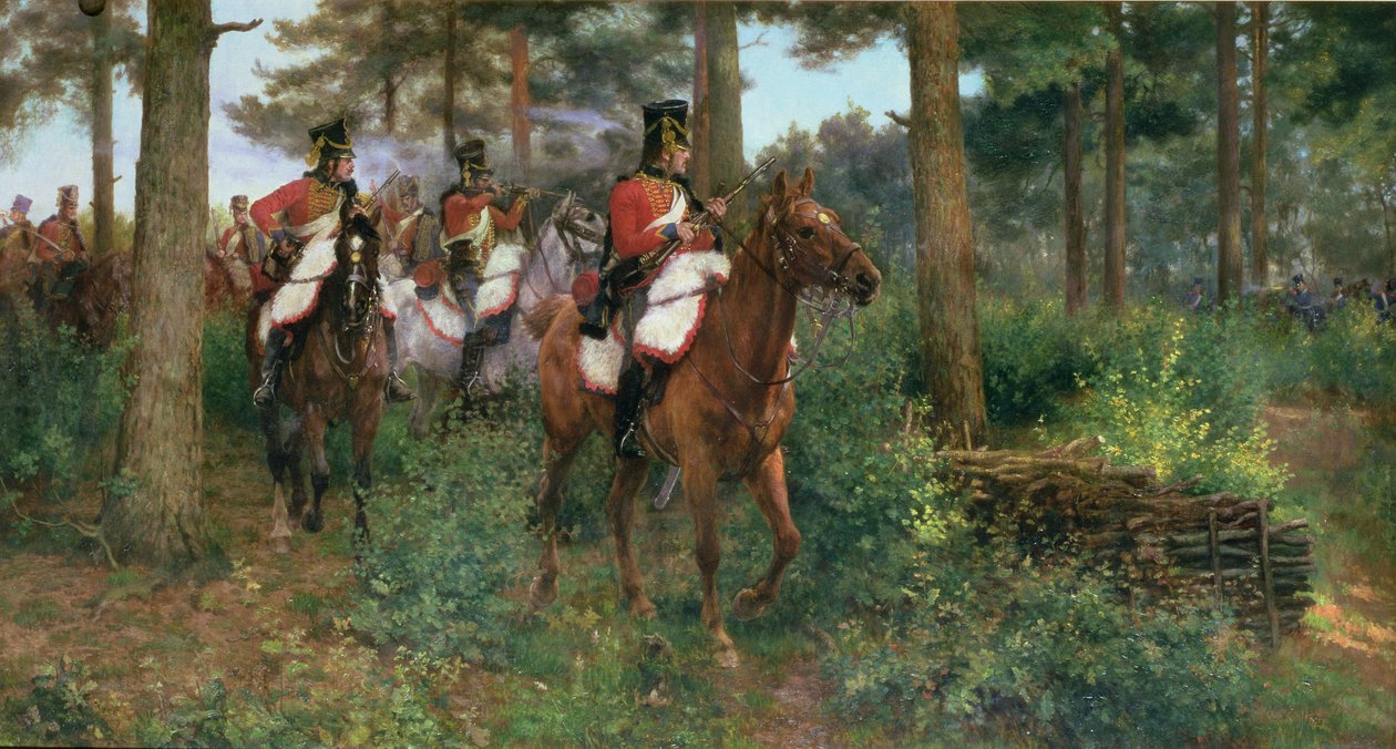 قضية البؤر الاستيطانية، الفرسان التاسع لجيش نابليون الأول 1806 (زيت على قماش) بواسطة جيمس برينسيب بيدل