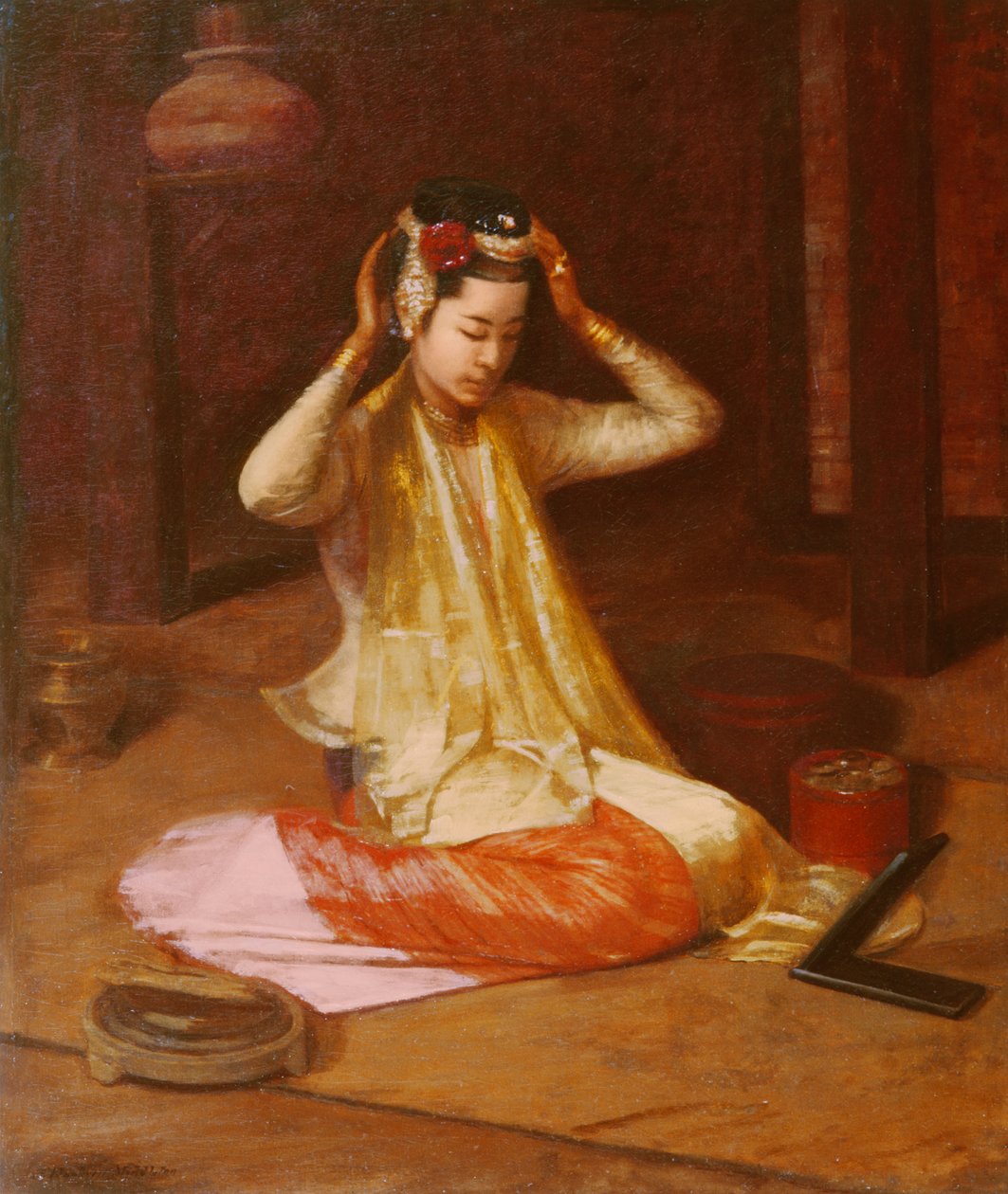 راقصة بورمية ، c.1920 بواسطة جيمس رايبورن ميدلتون