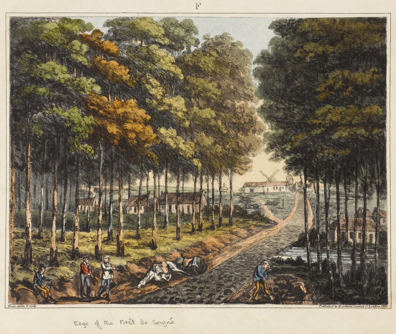 حافة Foret de Soignes ، من "حساب تاريخي لمعركة واترلو" ، 1817 (ألوان مائية) بواسطة جيمس روس