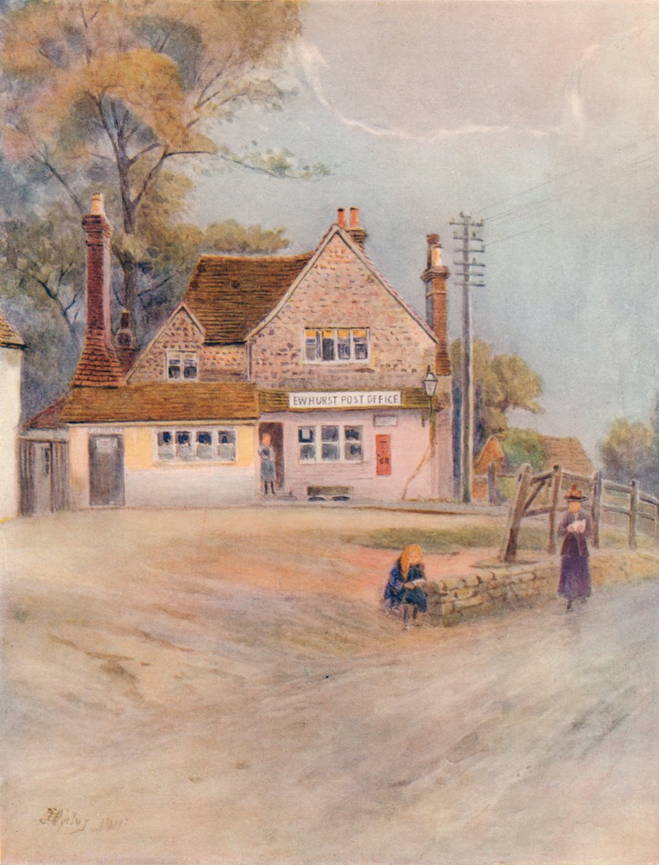 "Ewehurst Post Office" ، ١٩١١ ، ١٩١٤ بواسطة جيمس إس أوجيلفي