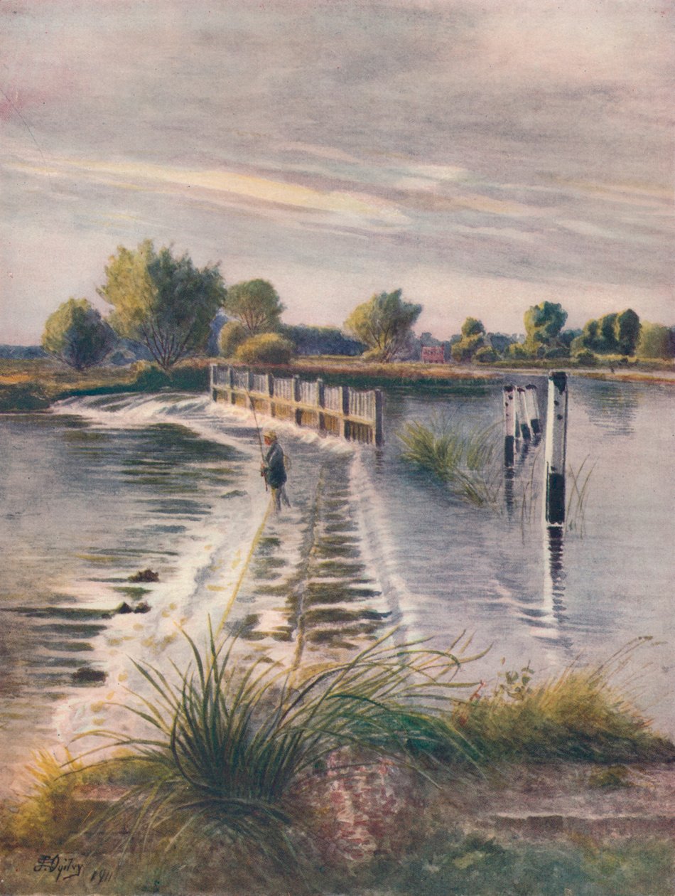 "Weir at Chertsey" ، ١٩١١ ، ١٩١٤ بواسطة جيمس إس أوجيلفي