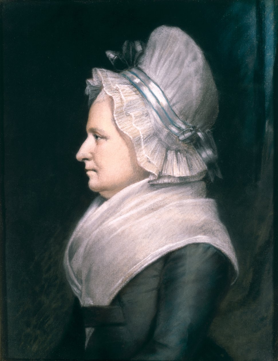السيدة مارثا واشنطن (1731-1802) 1796 (باستيل على ورق) بواسطة جيمس شارلز