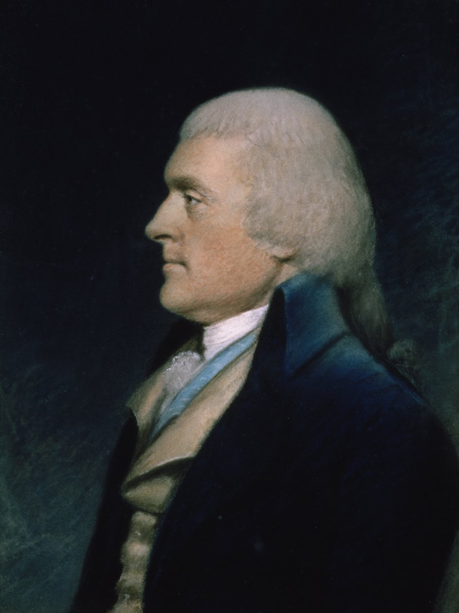 توماس جيفرسون (1743-1826) حوالي عام 1797 (باستيل على ورق) بواسطة جيمس شارلز