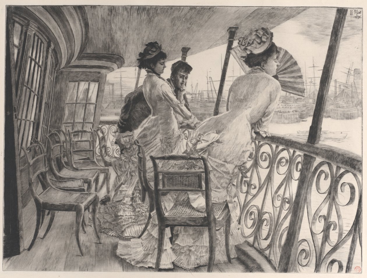 معرض HMS Calcutta التذكاري للكرة على متن السفينة La galerie du Calcutta ... ، 1876. بواسطة جيمس تيسو