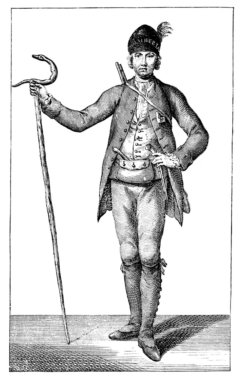 جيمس Boswell ، esq في ثوب رئيس الكورسيكية المسلحة ، 1769. بواسطة الحيتان جيمس
