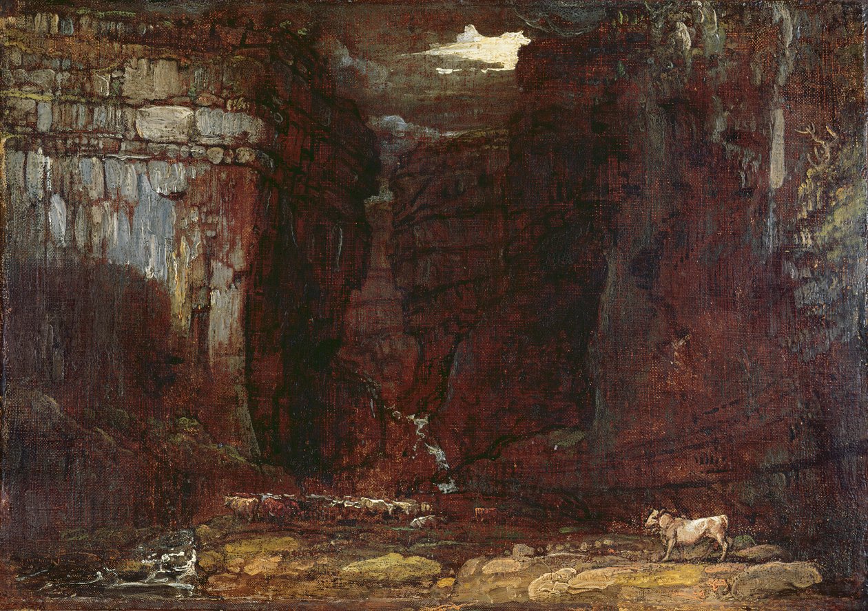 دراسة لـ &39;Gordale Scar&39; ، 1811-13 (زيت على قماش) بواسطة جيمس وارد