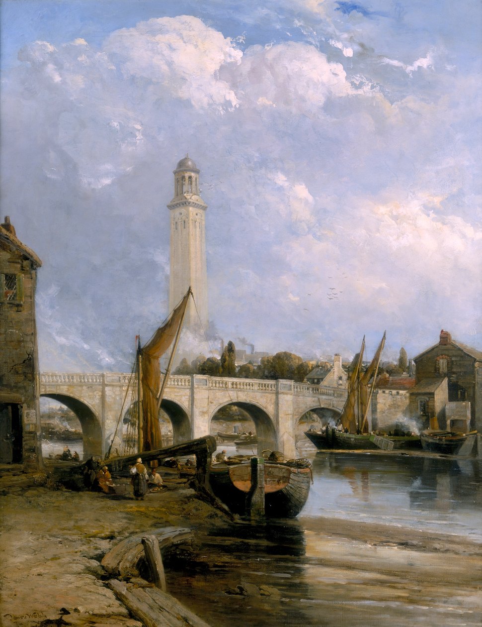 "جسر كيو القديم" ، c1880 بواسطة جيمس ويب